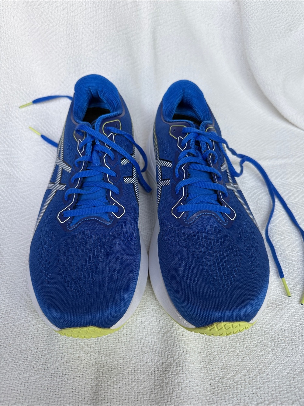 ASICS Blue Athletic Running Shoes with Lime Accents - Picture 2 of 10